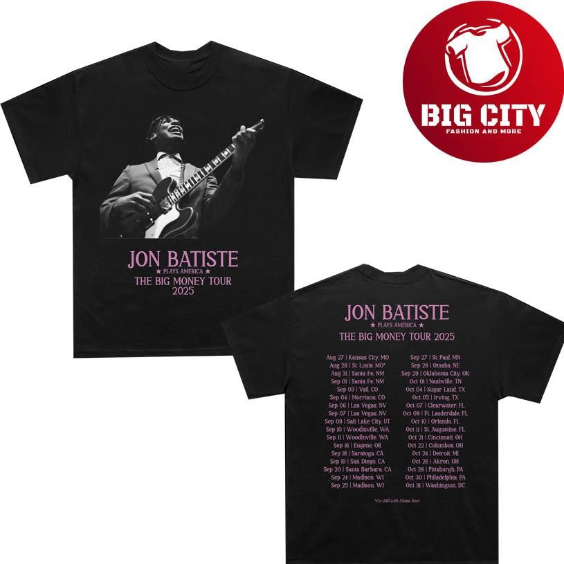 Jon Batiste Plays America The Big Money Tour 2025 Two Sided Shirt
