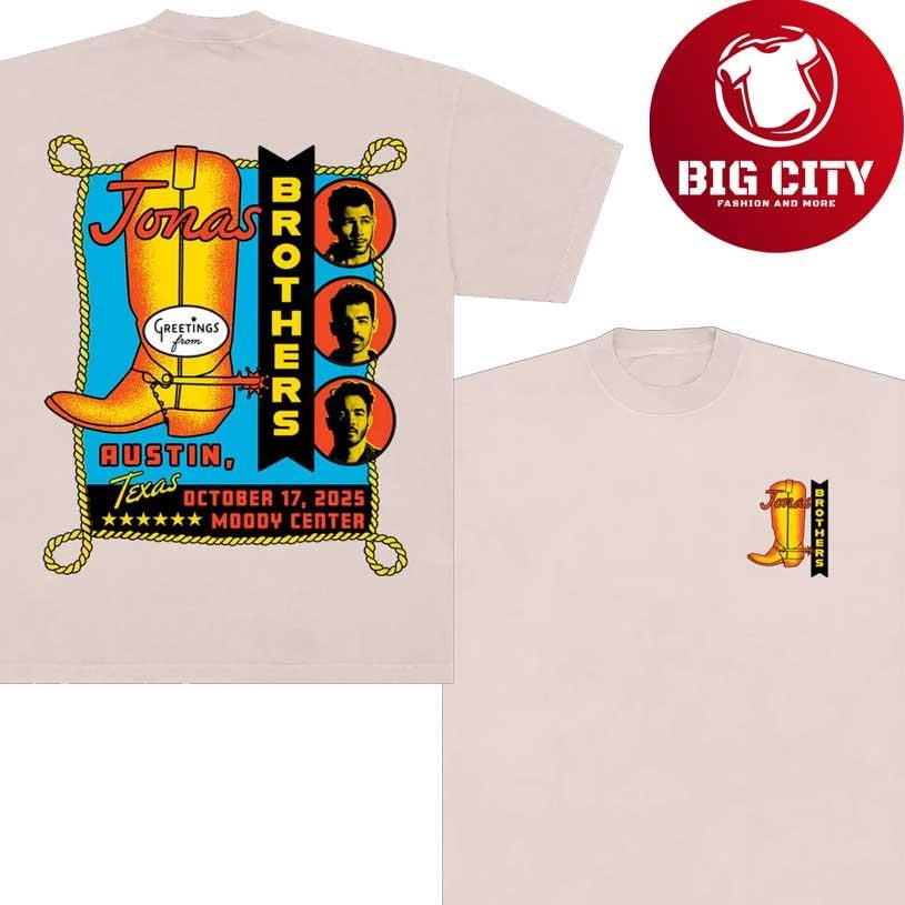 Jonas Brothers Greetings From Your Hometown Route 20 Tour 2025 New Two Sided Shirt