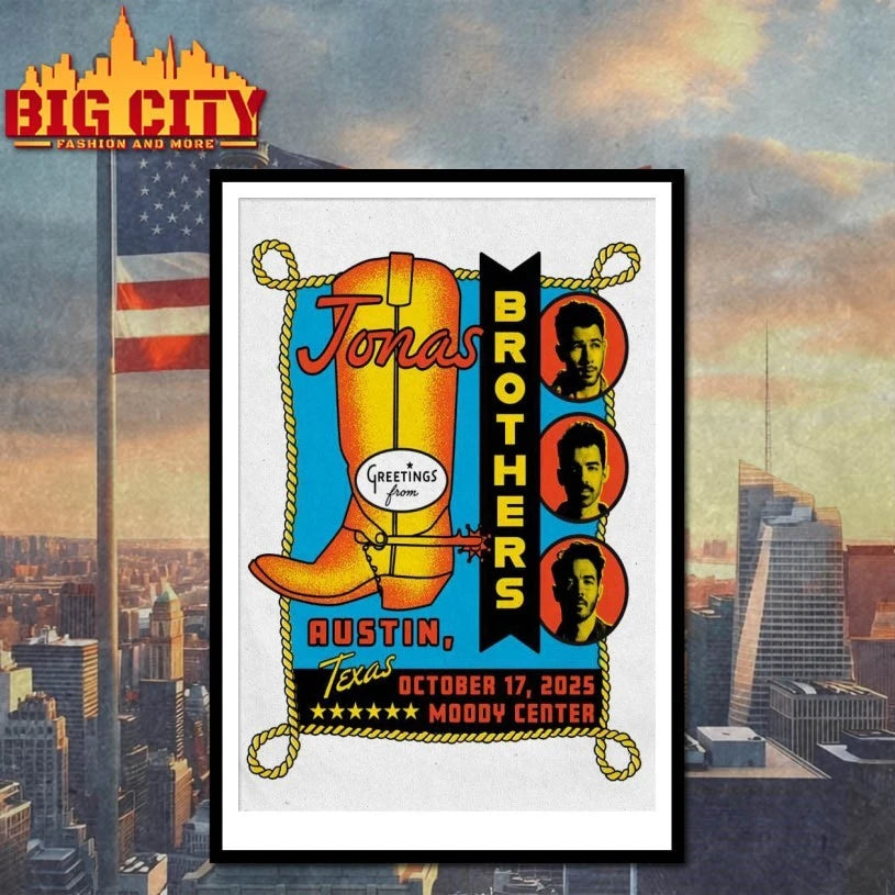 Jonas Brothers Oct 17 2025 Austin Event Poster Shirt
