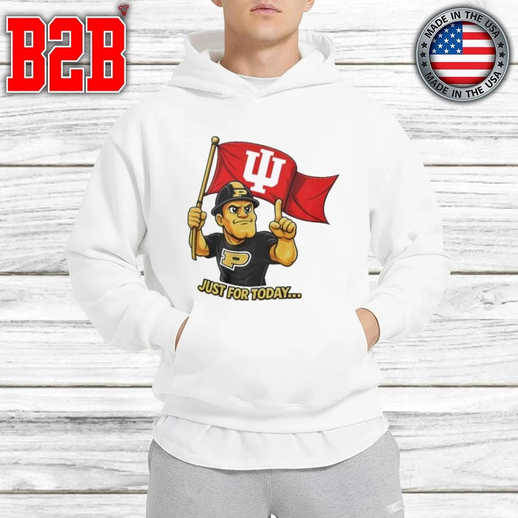 Just For Today Purdue Pete With Flag Indiana Hoosier Shirt