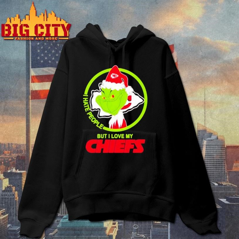 Kansas City Chiefs Christmas Grinch I Hate People But I Love My Chiefs Shirt