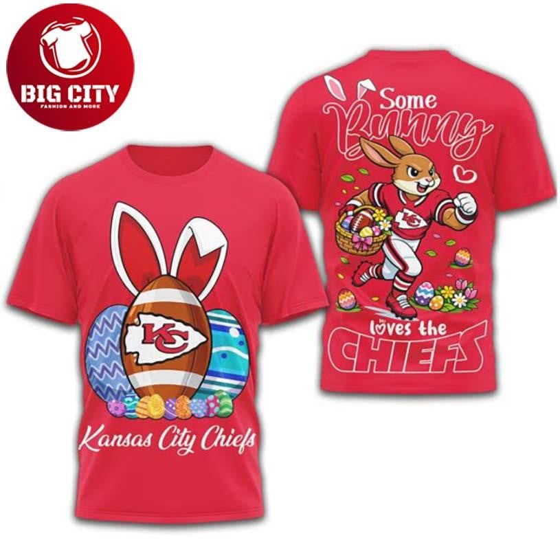 Kansas City Chiefs Some Bunny Loves The Chiefs Easter Graphic Two Sided Shirt