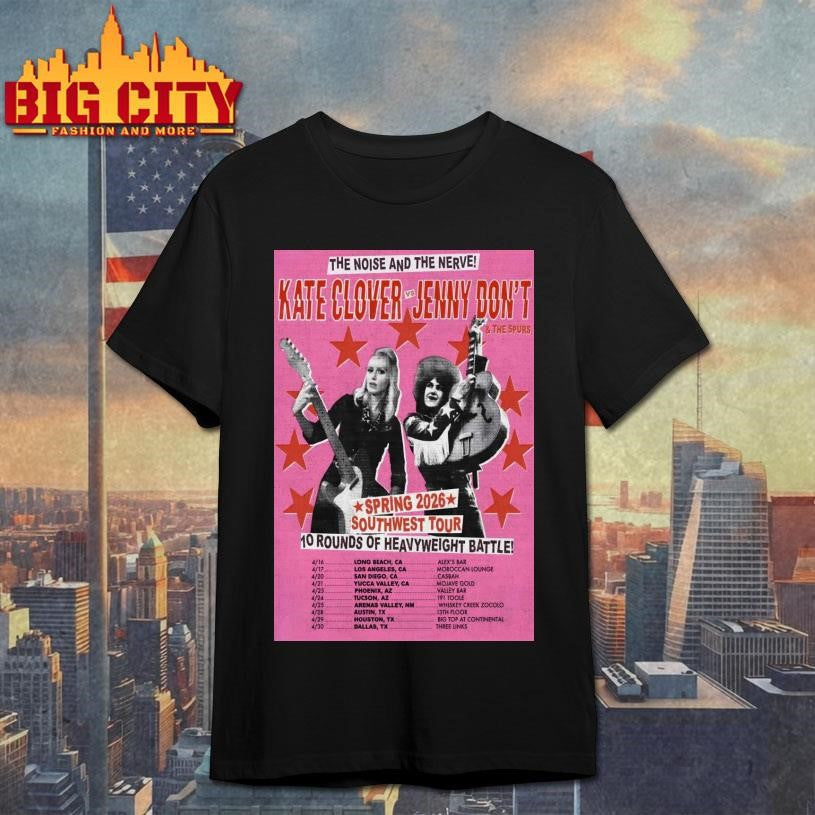 Kate Clover VS Jenny Don’t Spring 2026 Southwest Tour Poster Shirt