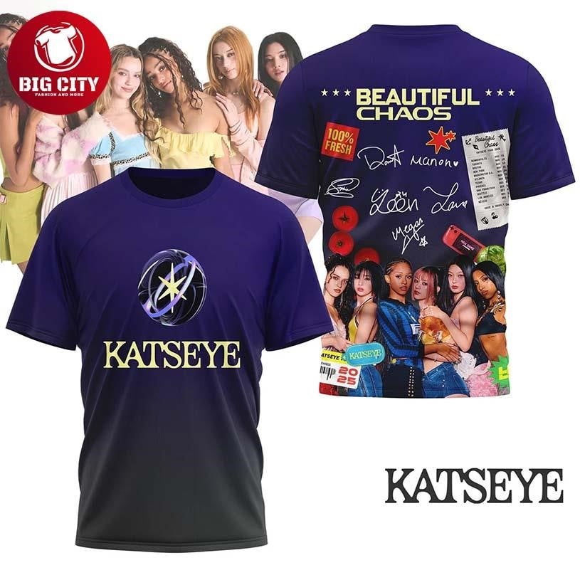 Katseye Beautiful Chaos Shirt 2025 Kpop Girl Group Two Sided Shirt