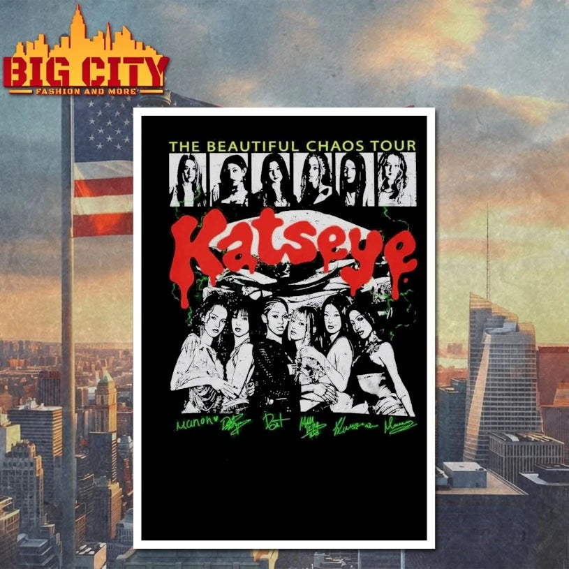 Katseye The Beautiful Chaos Tour signatures Shirt