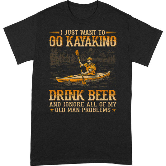 Kayaking Drink Beer Old Man Problems T-Shirt WDB048