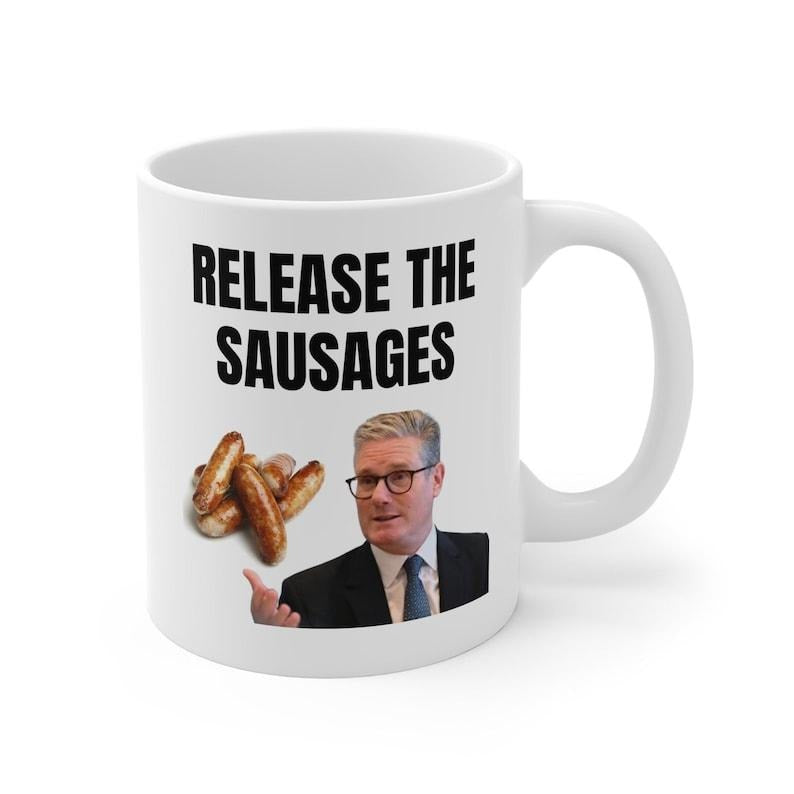 Keir Starmer Mug Funny Politics Gift Release the Sausages Labour Party Novelty 11oz 15oz T-Shirts, Hoodie, Sweatshirt
