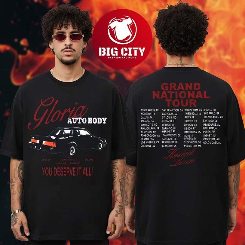 Kendrick Lamar Merch Grand National Tour You Deserve It All Two Sided Shirt
