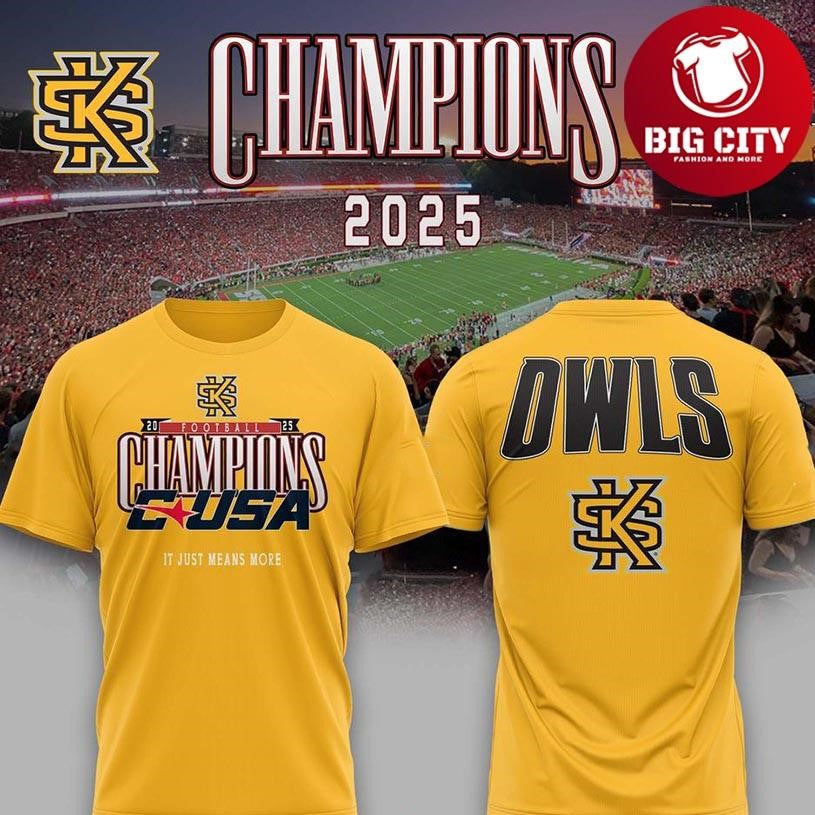 Kennesaw State Owls Football CUSA Champions 2025 Two Sided Shirt