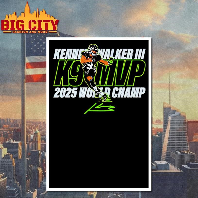 Kenneth Walker III K9 MVP World Cahmp 2025 Signature Shirt