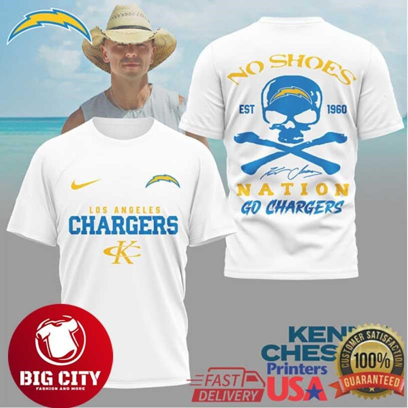 Kenny Chesney No Shoes Nation x Los Angeles Chargers Football Two Sided Shirt