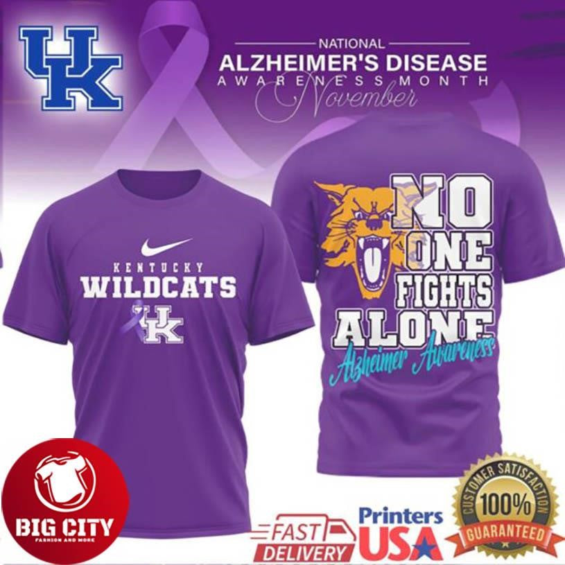 Kentucky Wildcats NCAA Alzheimer Awareness November Two Sided Shirt