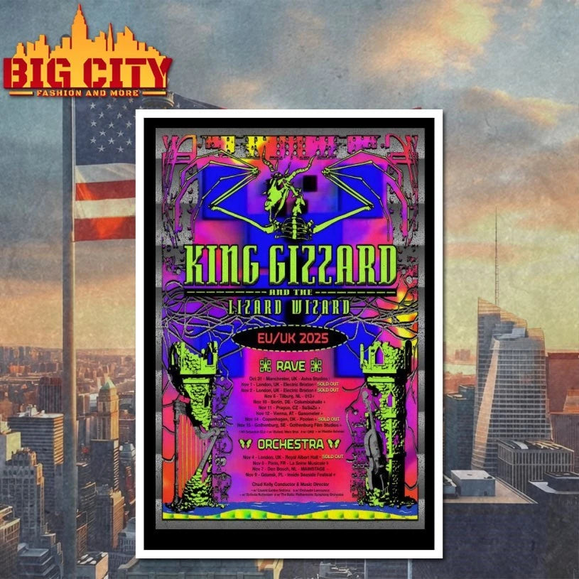 King Gizzard And The Lizard Wizard 2025 EU-UK Tour Poster Shirt