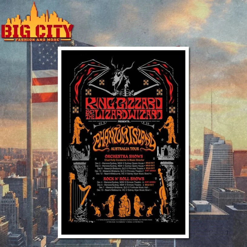 King Gizzard And The Lizard Wizard Phantom Island Australia 2025 Concert Poster shirt