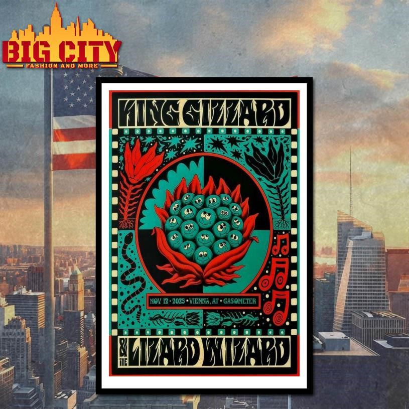King Gizzard &amp; The Lizard Wizard November 12 2025 Gasometers Vienna Poster Shirt