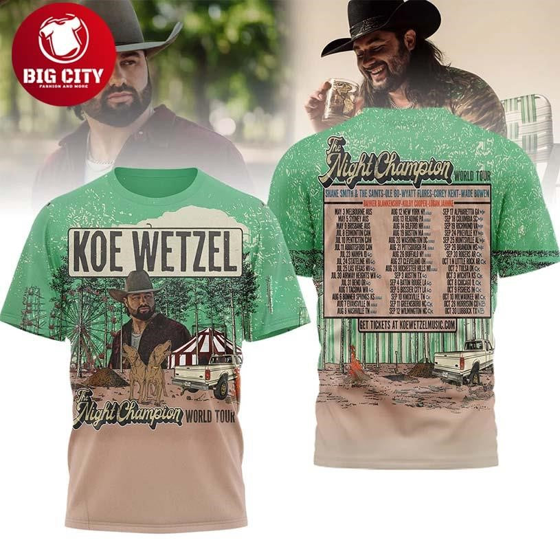 Koe Wetzel The Night Champion World Tour Two Sided Shirt