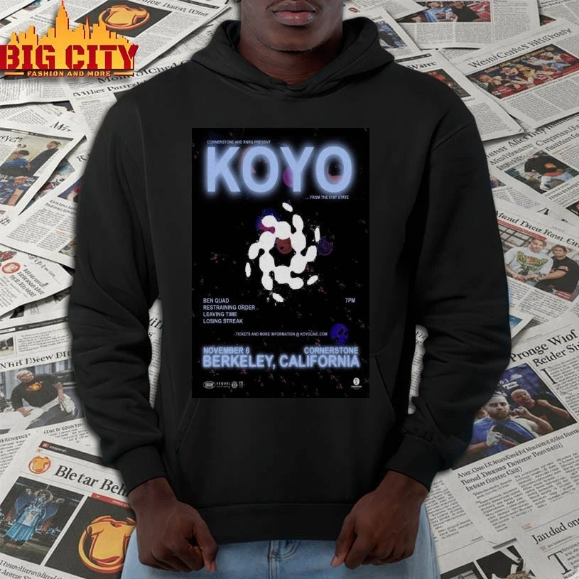 Koyo October 25 2025 Cornerstone Berkeley, CA Poster Shirts