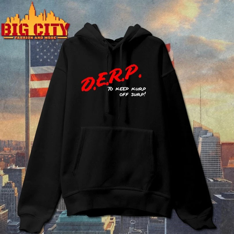 Kurt Metzger Wearing D.E.R.P. To Keep Kurp Off Surp shirt