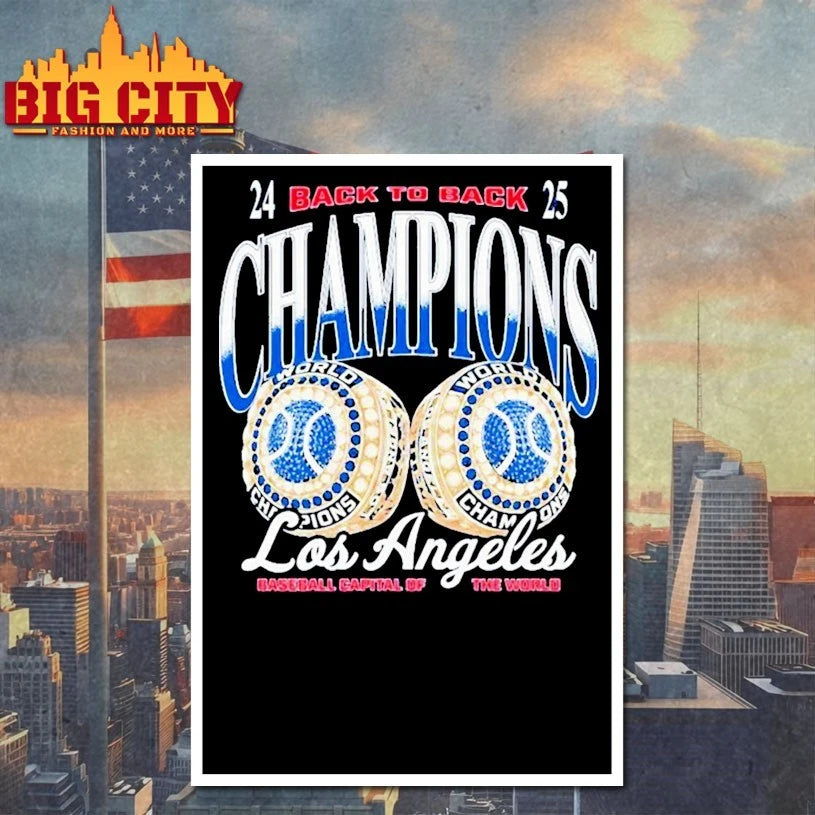 LA Dodgers 2025 Back To Back Rings Shirt