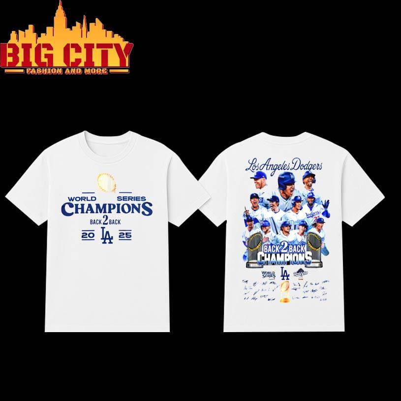 LA Dodgers 2025 World Series Champions Two Sided Shirt