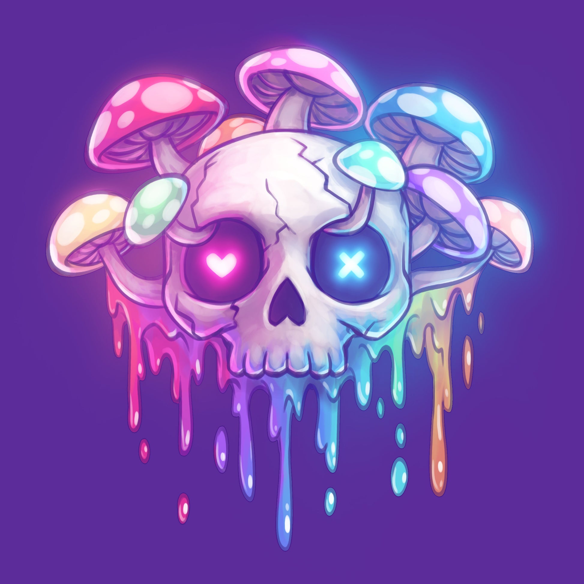 Drippy Rainbow Skull