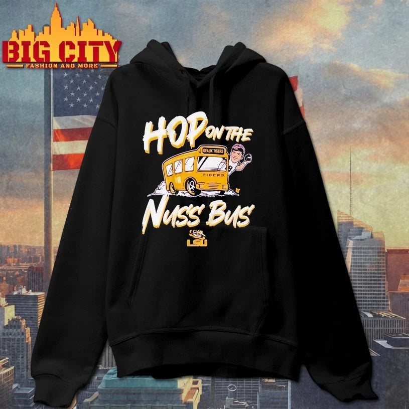LSU Football Garrett Nussmeier Hop On The Nuss Bus Shirt