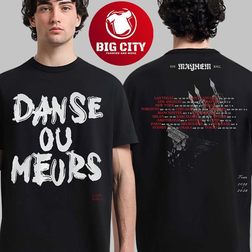 Lady Gaga The Mayhem Ball Tour 2025 2026 Two Sided Shirt
