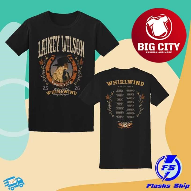 Lainey Wilson Whirlwind Black Tour Two Sided Shirt