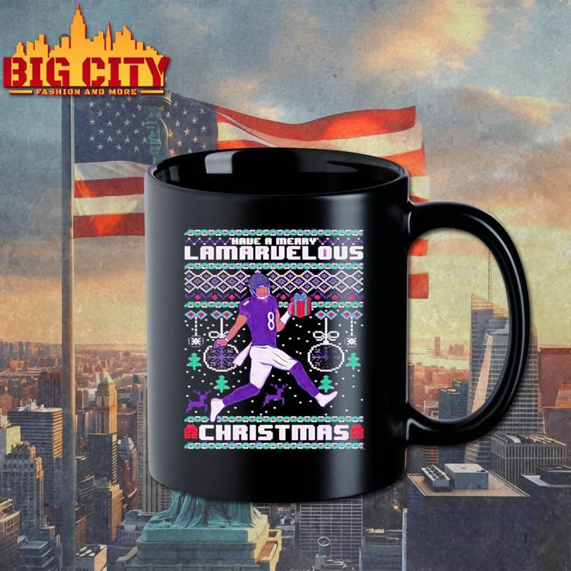 Lamar Jackson Baltimore Ravens Have a Merry Lamaruelous Ugly Xmas Shirt
