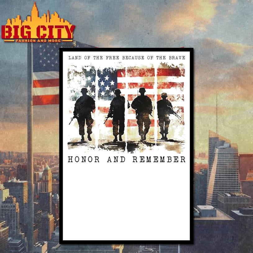 Land Off The Free Because Of The Brave Honor And Remember 2025 Shirt
