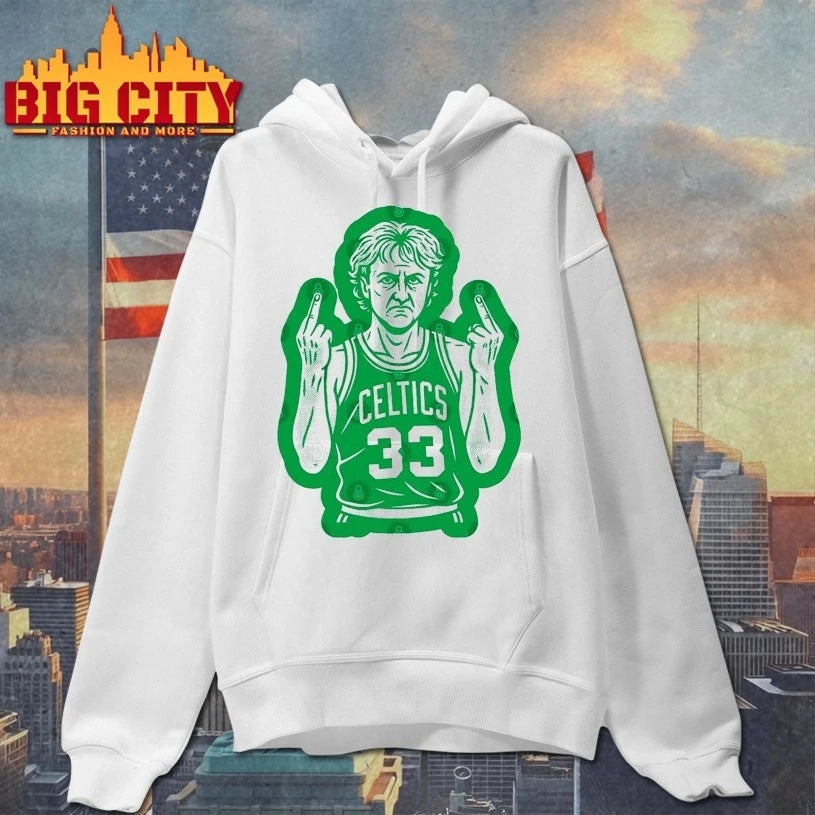 Larry Bird Boston Celtics Middle Finger fuck shirt