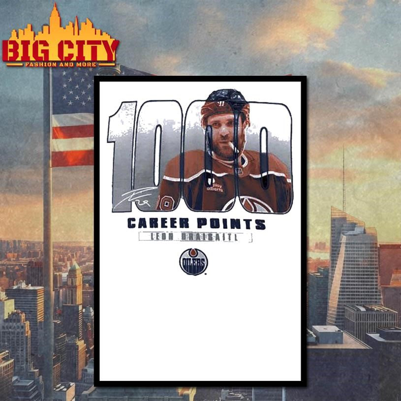 Leon Draisaitl Edmonton Oilers 1000 Career Points Legacy Shirt