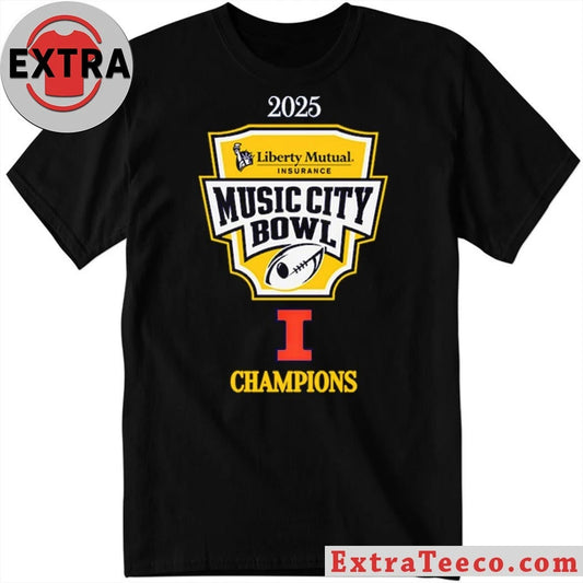 Liberty Mutual Music City Bowl 2025 Illinois Fighting Illini vs. Tennessee Volunteers at Nissan Stadium in Nashville, Tennessee Logo T-Shirt