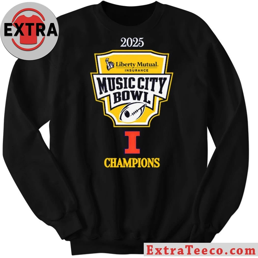 Liberty Mutual Music City Bowl 2025 Illinois Fighting Illini vs. Tennessee Volunteers at Nissan Stadium in Nashville, Tennessee Logo T-Shirt