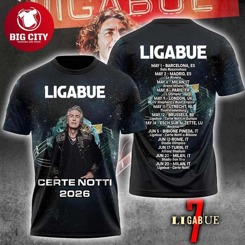 Ligabue Tour 2026 Two Sided Shirt