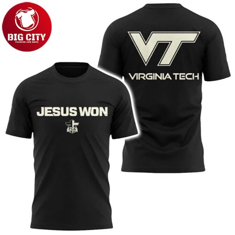 Limited Edition VT Hokies x Jesus Won Two Sided Shirt