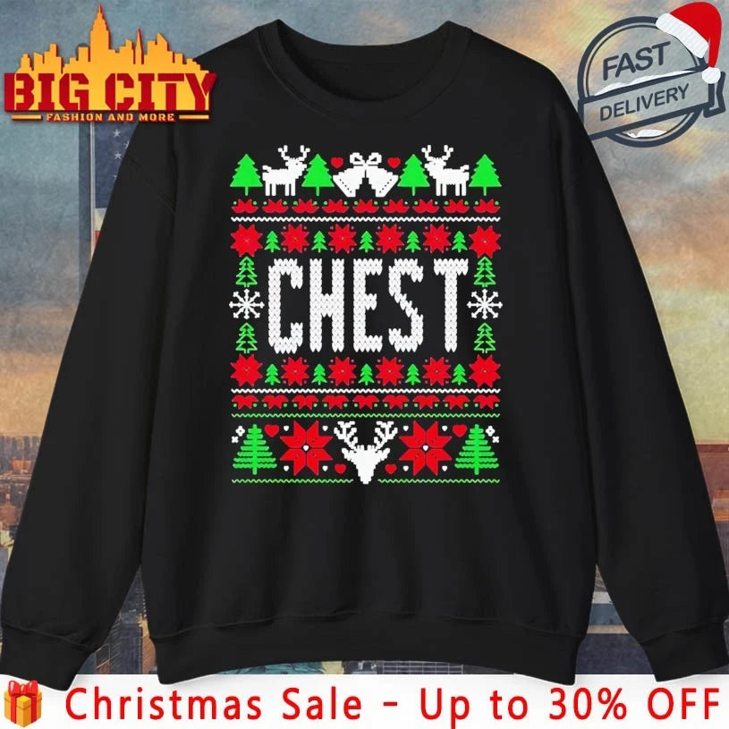 Liz Langston Chest ugly christmas shirt