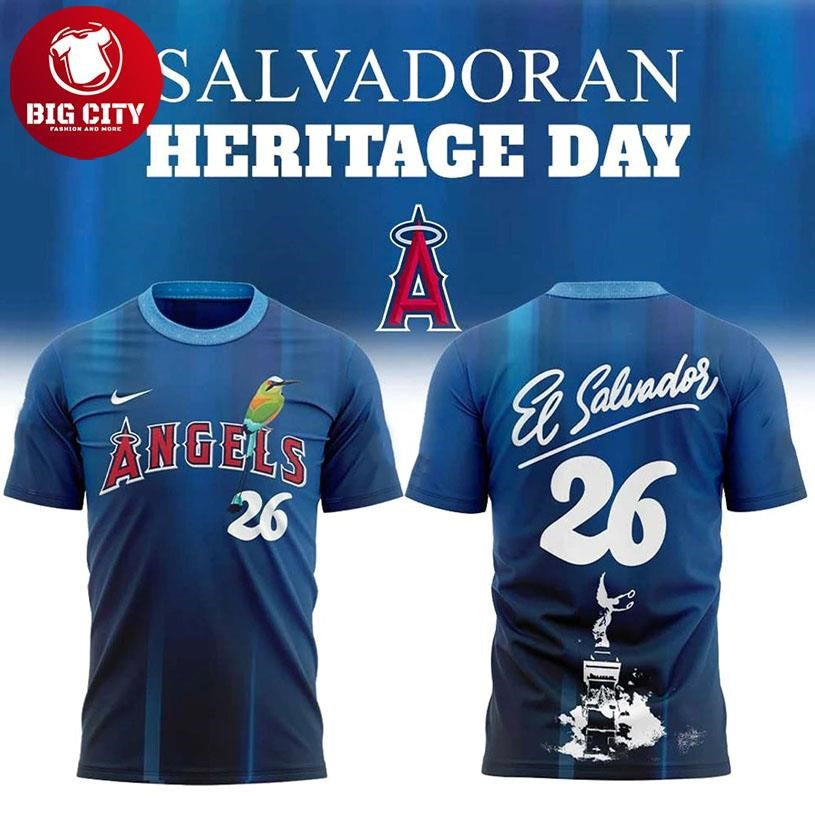 Los Angeles Angels Salvadoran Heritage Day 2026 Two Sided Shirt