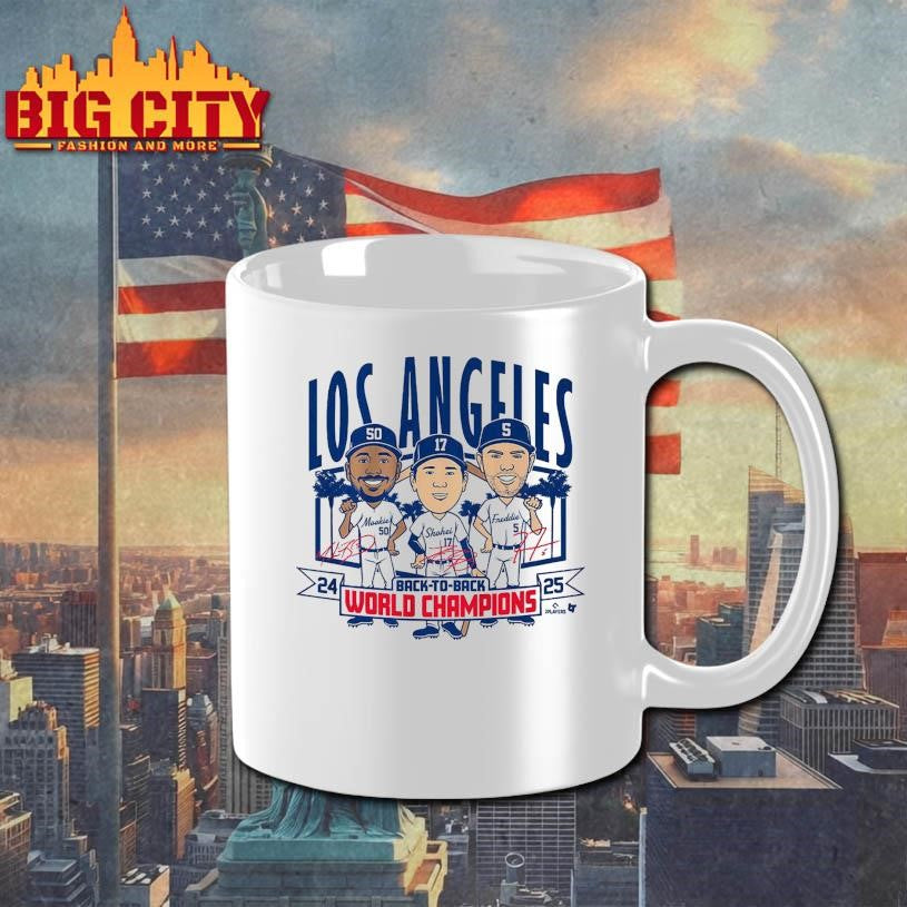 Los Angeles Baseball Back-to-Back World Champs Caricatures 2025 Shirt