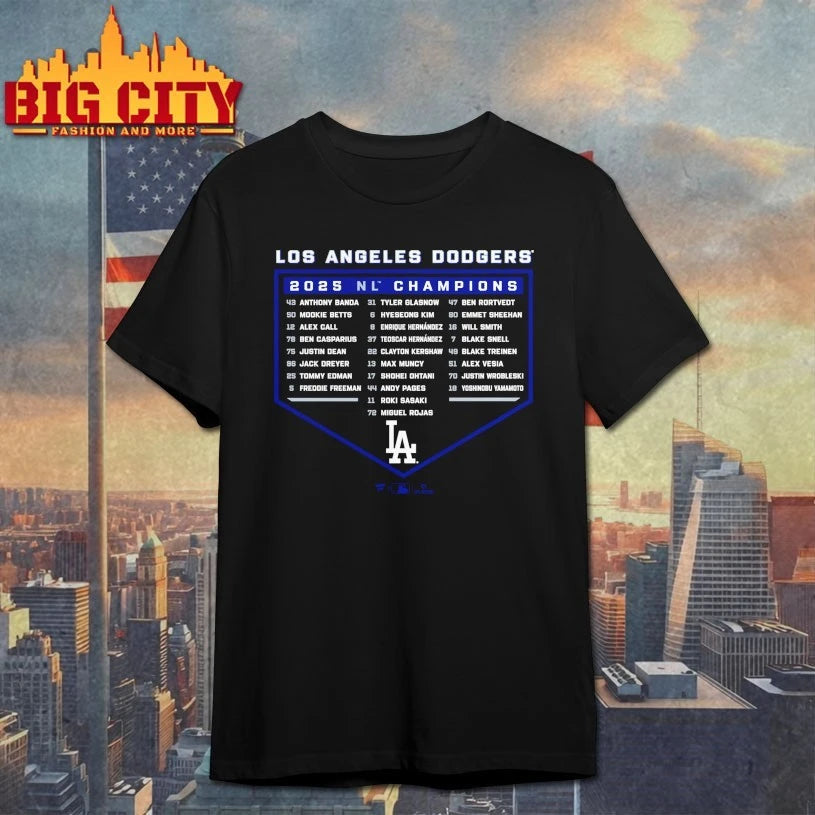 Los Angeles Dodgers 2025 National League Champions list name Shirt