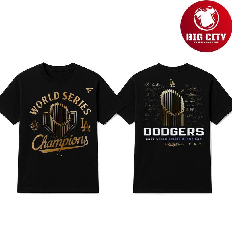 Los Angeles Dodgers Back 2 Back World Series Champions Signature Shirt
