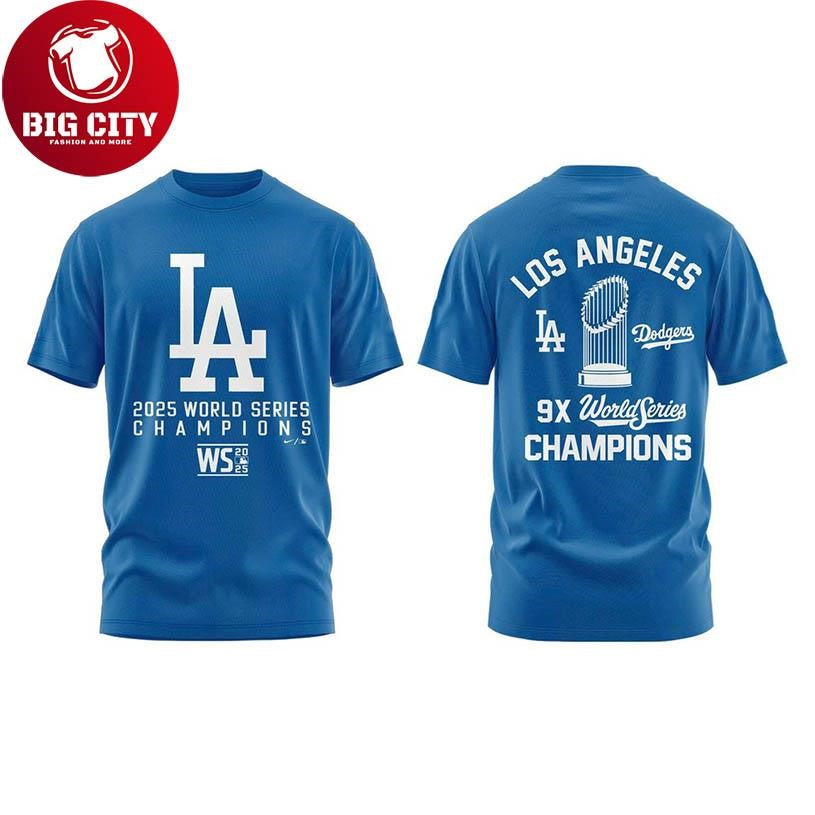 Los Angeles Dodgers Back-to-Back 9X World Series Champions 2025 Two Sided Shirt