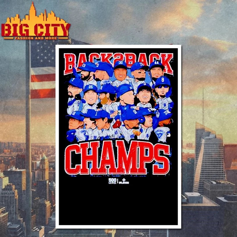 Los Angeles Dodgers Back2back Champs chibi shirt