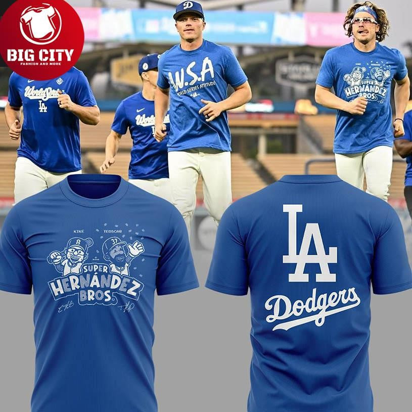 Los Angeles Dodgers Super Hernandez Bros 2025 Two Sided Shirt