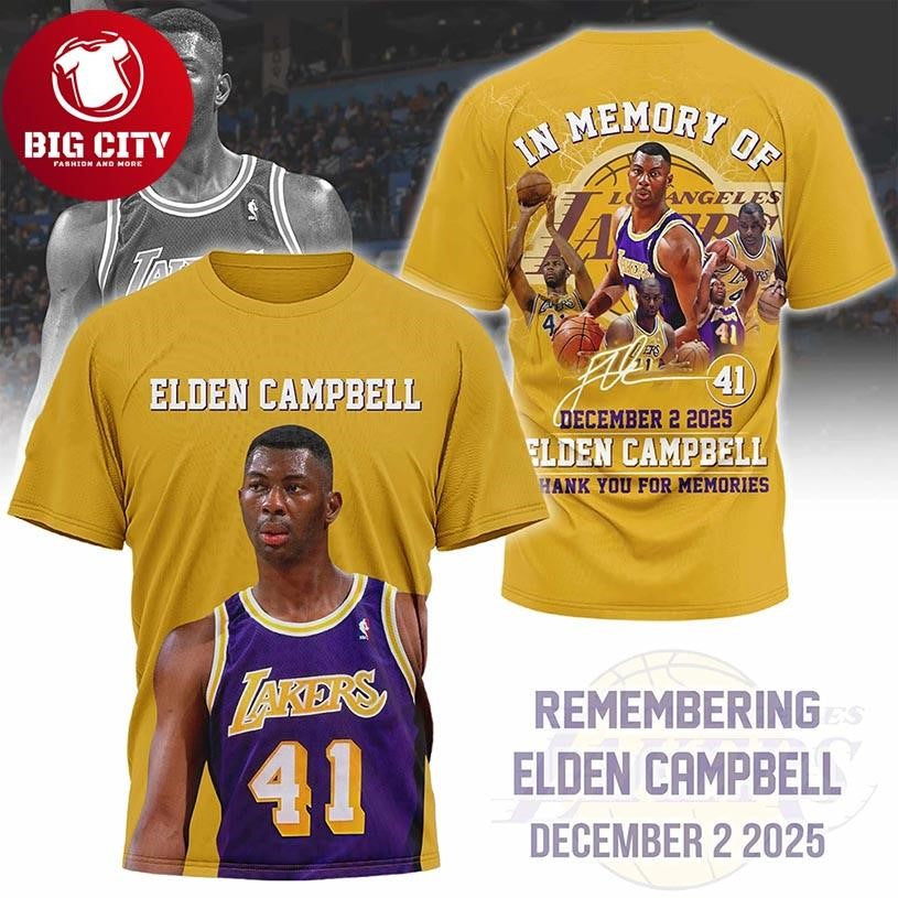 Los Angeles Lakers Elden Campbell Memorial 2025 Two Sided Shirt