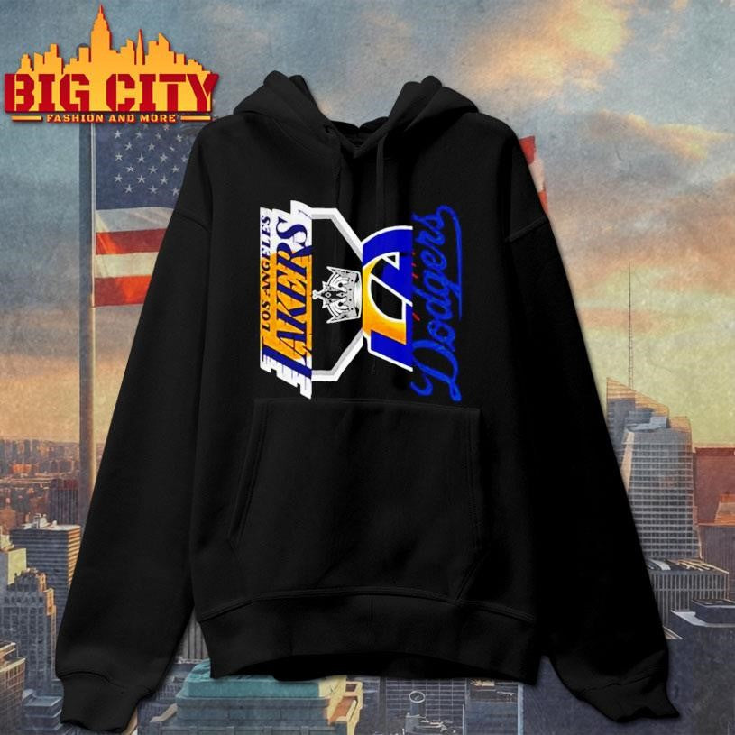 Los Angeles Teams Dodgers Kings Lakers and Rams logo shirt