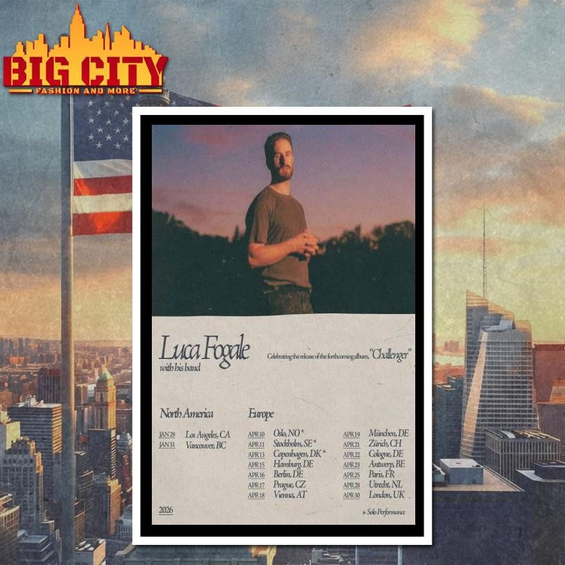 Luca Fogale With His Band Tour 2026 Poster Shirt