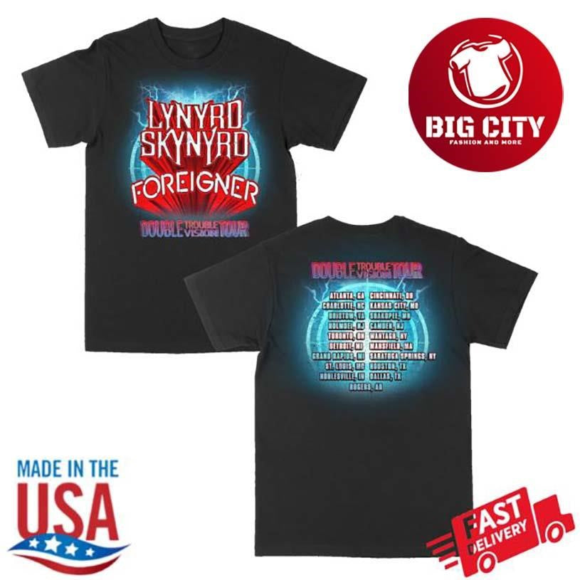 Lynyrd Skynyrd Double Trouble Double Vision Tour Two Sided Shirt