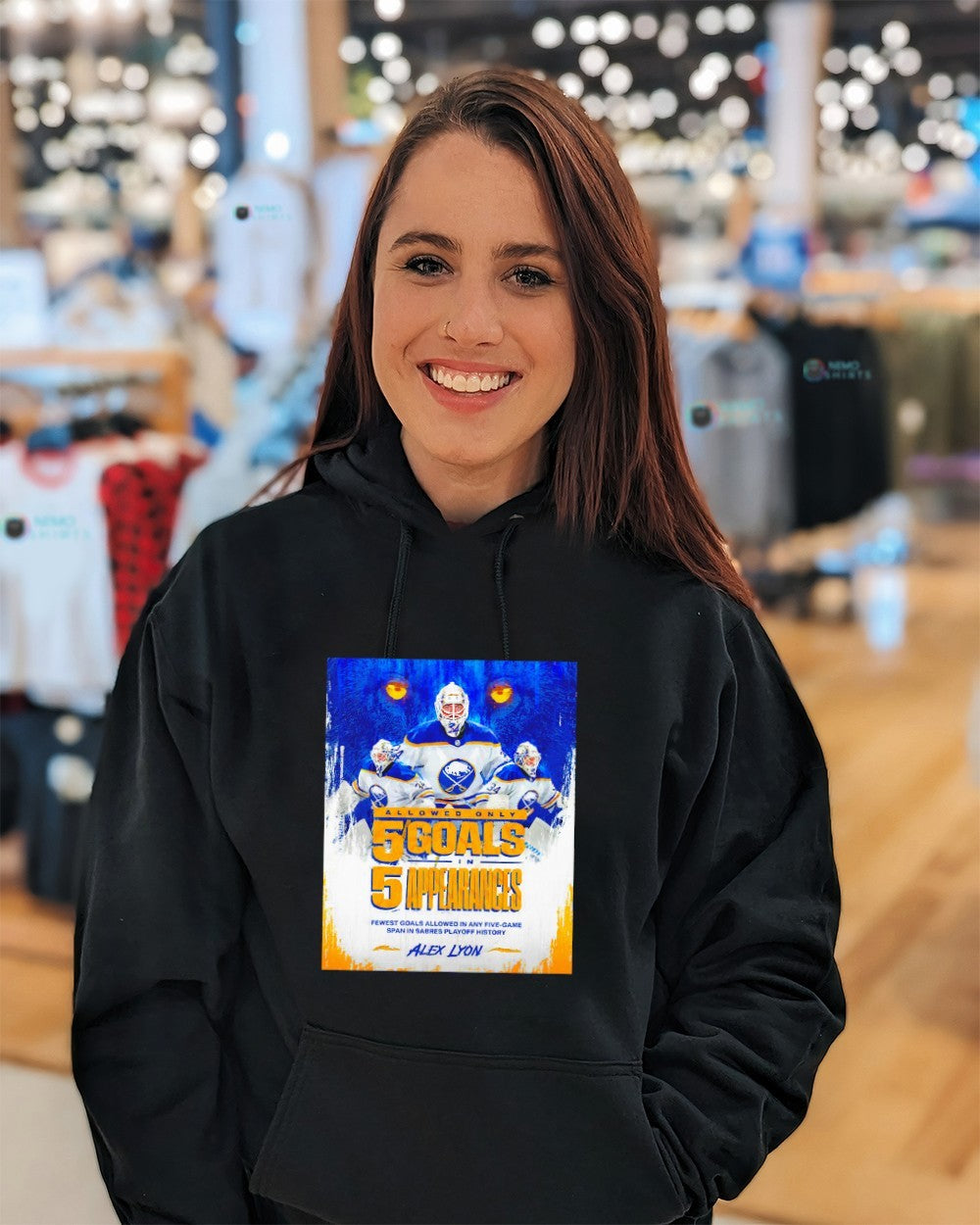 Lyon King Buffalo Sabres Alex Lyon 5 goals 5 appearances shirt