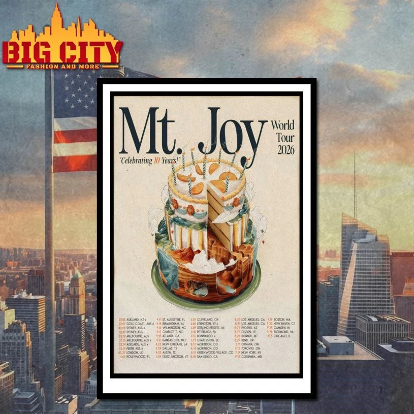 MT. Joy World Tour 2026 Celebrating 10 Years Poster shirt